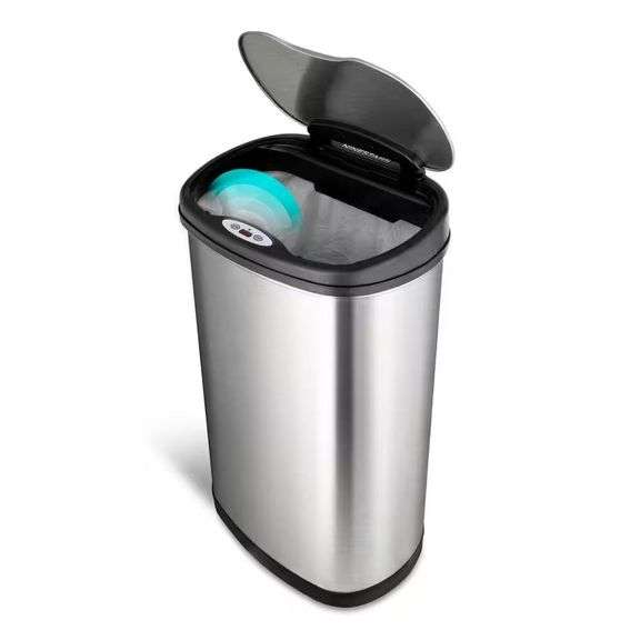 13.2 gal Hands-Free Infrared Trash Can/Steel image