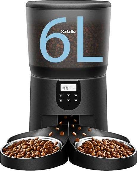 Automatic Cat Feeder for 2 Cats, 6L/25cup image