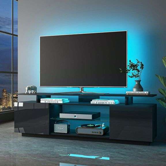 DMAITH LED TV Stand for 65-80 in TV, Black image