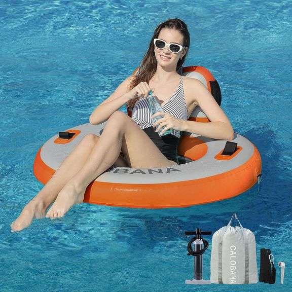 Round Floating Ring Inflatable Pool Lounger Float image