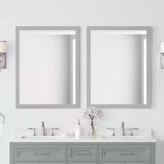 Mayfield 28x36 Rectangular Vanity Mirror, Gray image