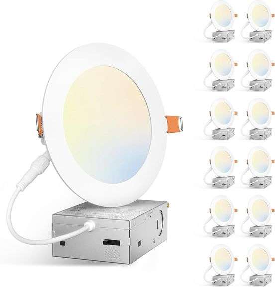 Amico 12-Pack 5" 5CCT Ultra-Thin LED Canless Light image