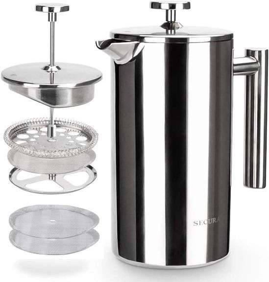 Secura French Press 34oz Stainless Steel image