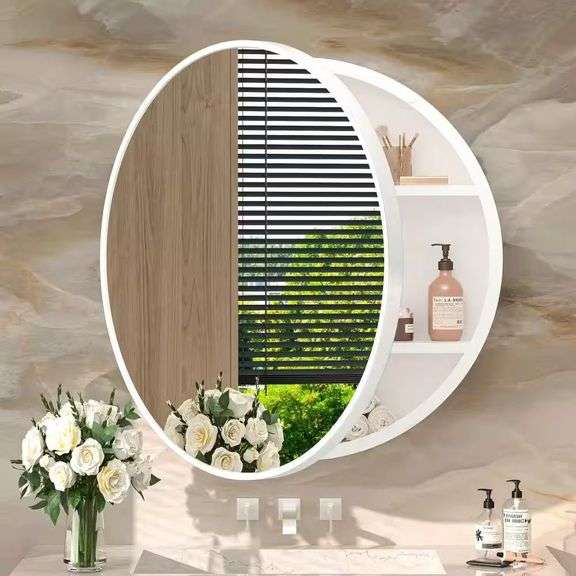 24" W x 24" H White Cabinet w/Mirror image