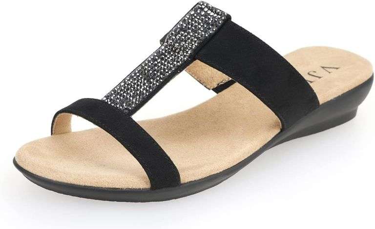 VJH Comfort Women s Slides: Rhinestone Sandal 7.5 image
