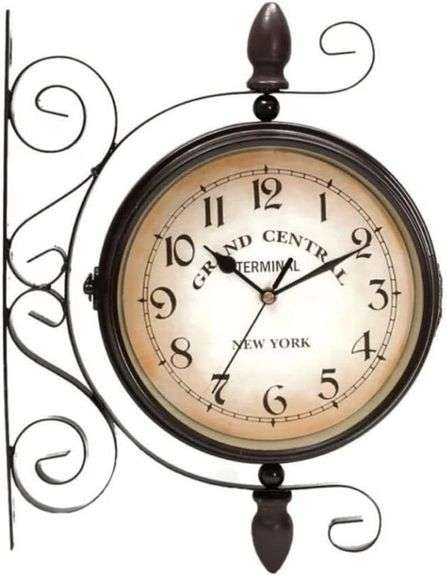 Double Sided Antique Decor Wall Clock - Vintage image