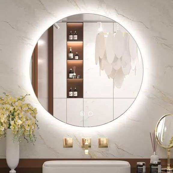 24" W x 24" H Round Backlit Vanity Mirror image