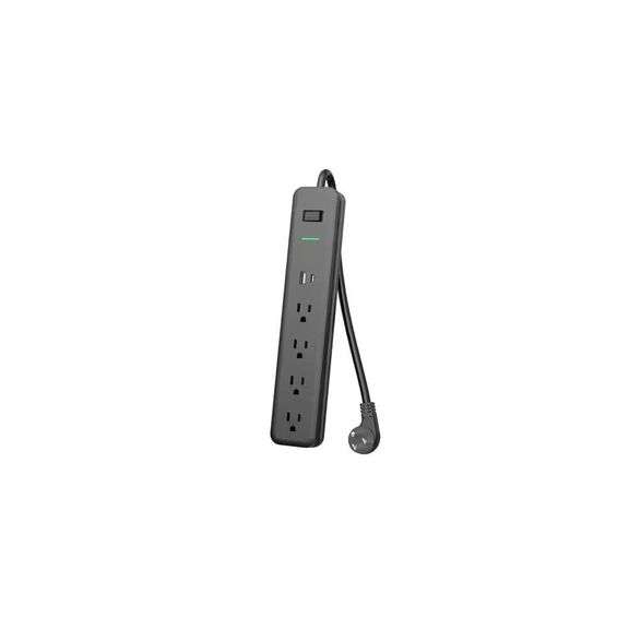6 ft. 4-Outlet Surge Protector, USB-A/C, Black image