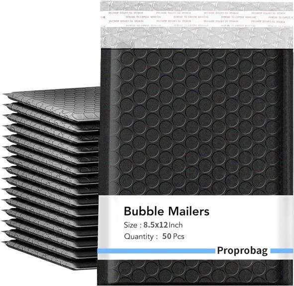 Bubble Mailers 8.5x11, 50 Pack, Self Seal image