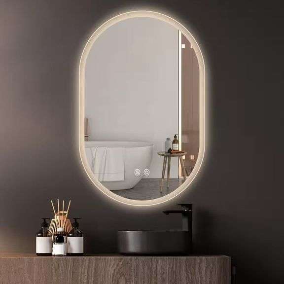 20" x 32" LED Frameless Mirror, Silver image