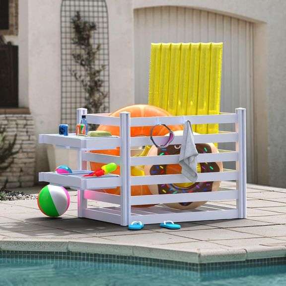 Pool Storage Bins Outdoor Deck Box White image