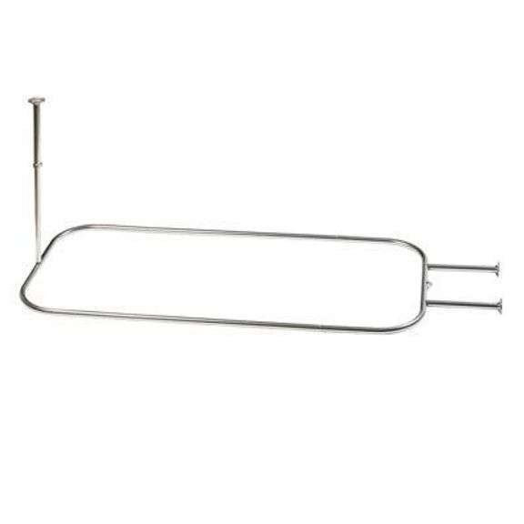 Zenna Home D-Shaped Shower Curtain Rod, Gray 70.6" image