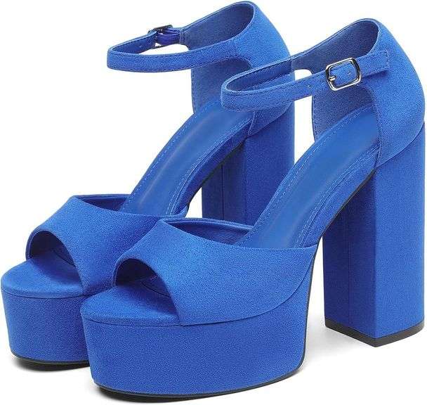 Putu Women's Platform Heels Royal Blue 6 image
