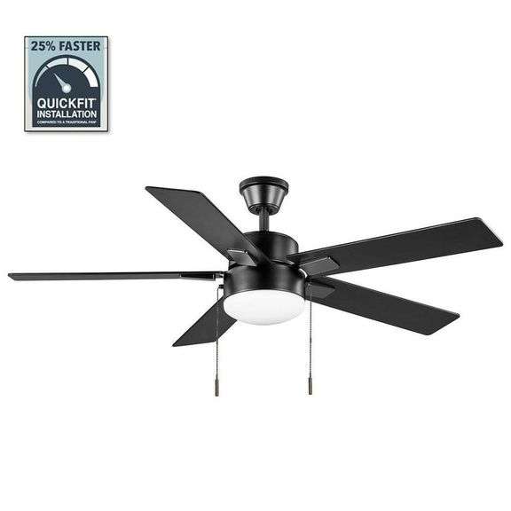 Corwin Matte Black LED Ceiling Fan with Light image