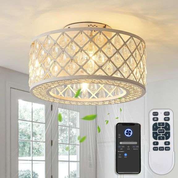 18-Inch Caged Ceiling Fan with Lights, Remote image