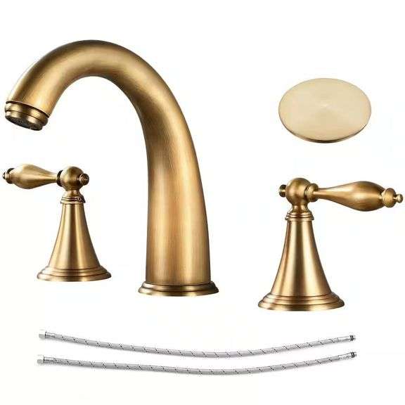 Antique Brass Double-Handle Faucet image