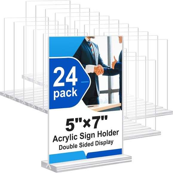 Acrylic Sign Holder 5x7 24 Pack, Double Sided image