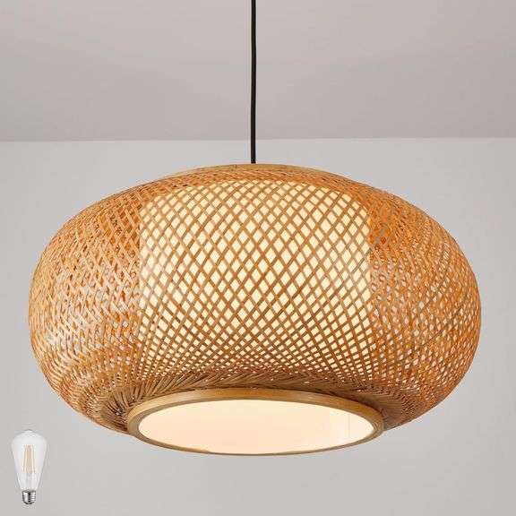 Bamboo Pendant Light - Basket Weave (23") image