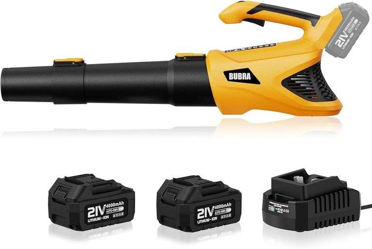Cordless Leaf Blower 21V 500CFM, 2x4.0Ah Battery image