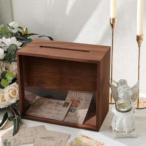 OurWarm Wooden Card Box with Slot (Money Gift) image