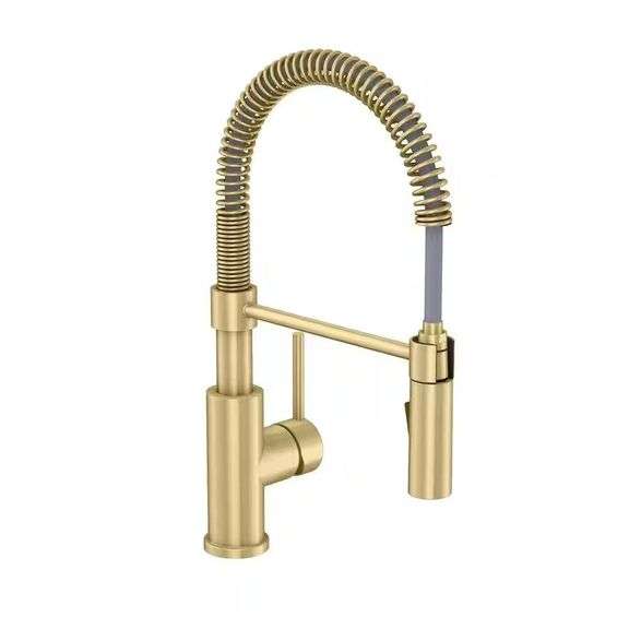 Garrick Matte Gold Kitchen Faucet with Sprayer image