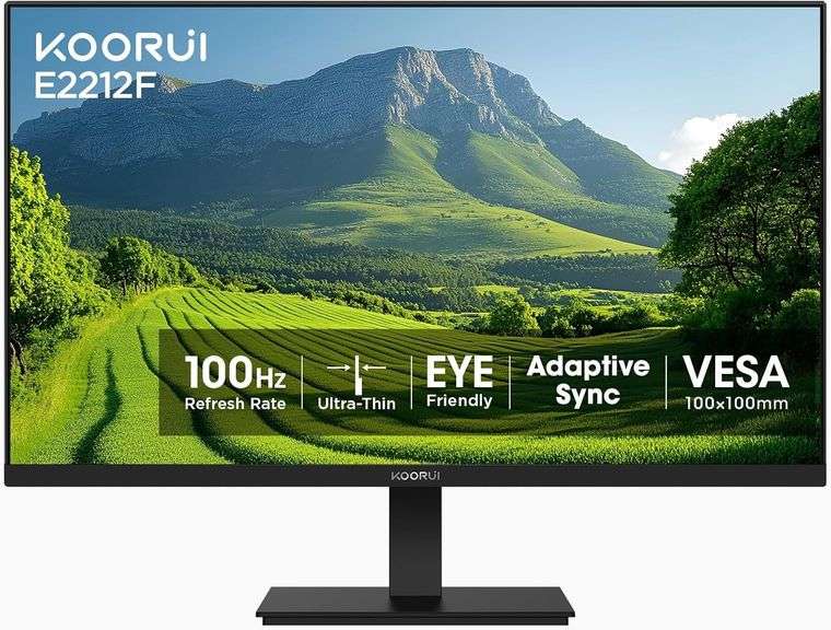 KOORUI 22" Monitor Full HD 1080P 100Hz VA Black image