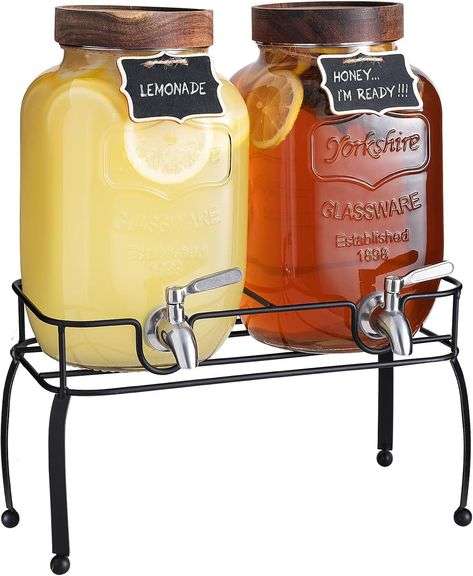 mustry Glass Drink Dispenser, 1 Gallon, Set of 2 image