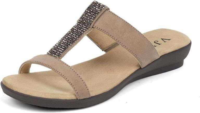 VJH Comfort Women s Slides: Rhinestone Sandals Size 7.5 image