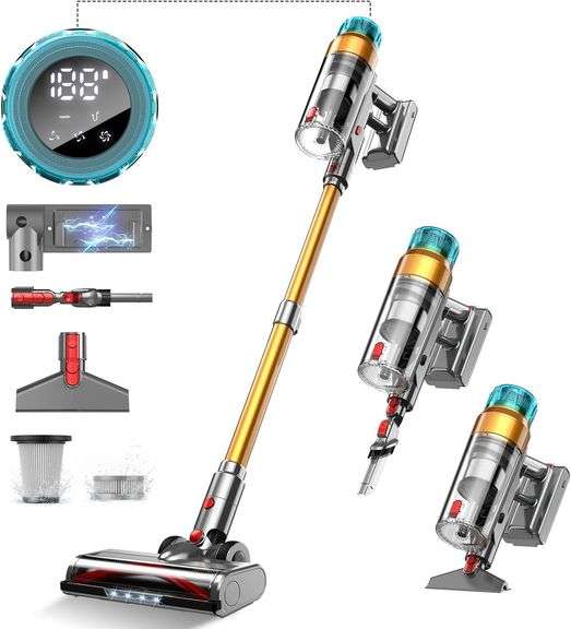600W 55Kpa Cordless Stick Vacuum, 55Mins Use image