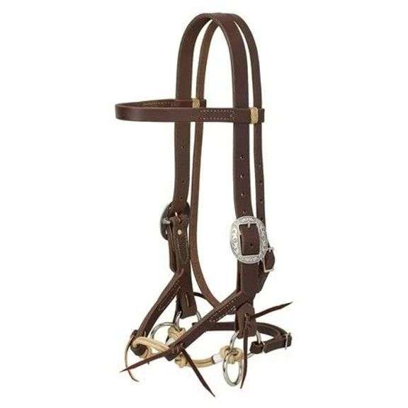 Justin Dunn Bitless Bridle, Oiled Harness image