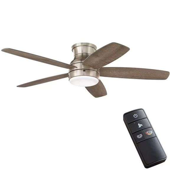 52 in. LED Nickel Ceiling Fan with Remote image