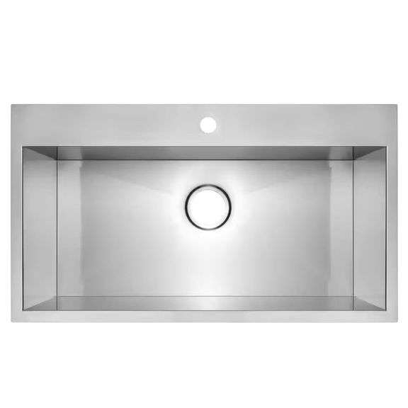 Brushed Stainless 30x18x9 1-Hole Sink, 1 Bowl image