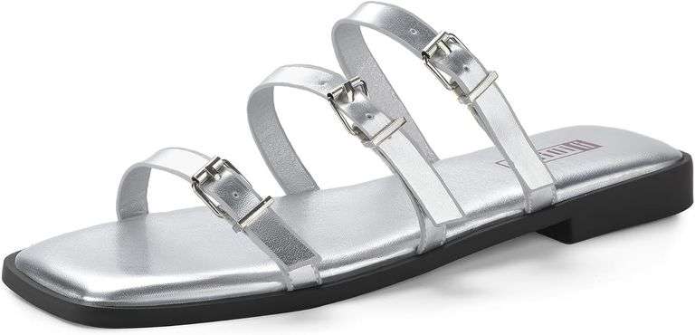 IDIFU Women's Strappy Flat Sandals with Buckles 8 image