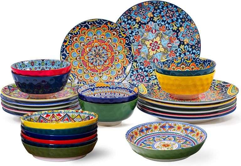 24-Piece Ceramic Dinnerware Set, 6 Settings image