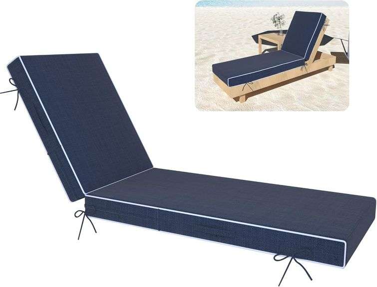 Outdoor Chaise Cushion 72x21" Navy 4" Thick image