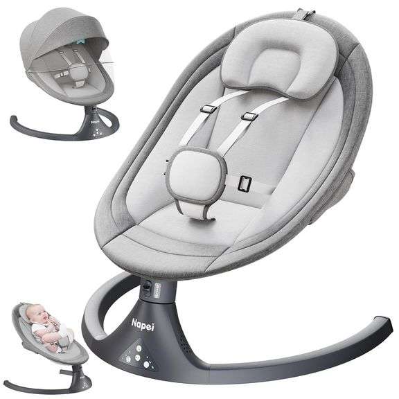 Electric Portable Baby Swing with Remote, 10 Music image