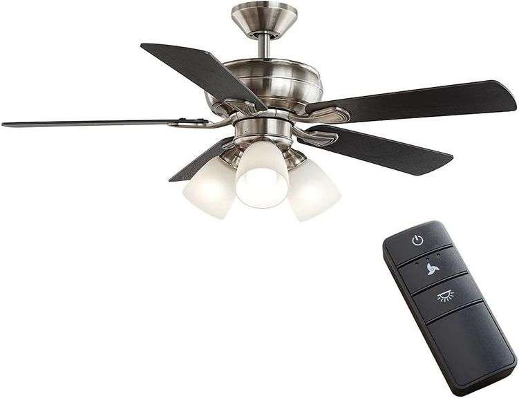 Riley 44 in. LED Nickel Ceiling Fan with Light image