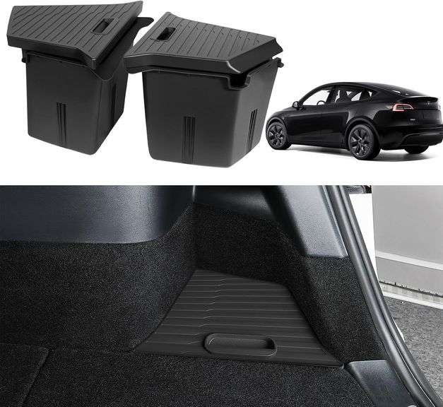 Tesla Model Y Rear Trunk Organizer Box Black image