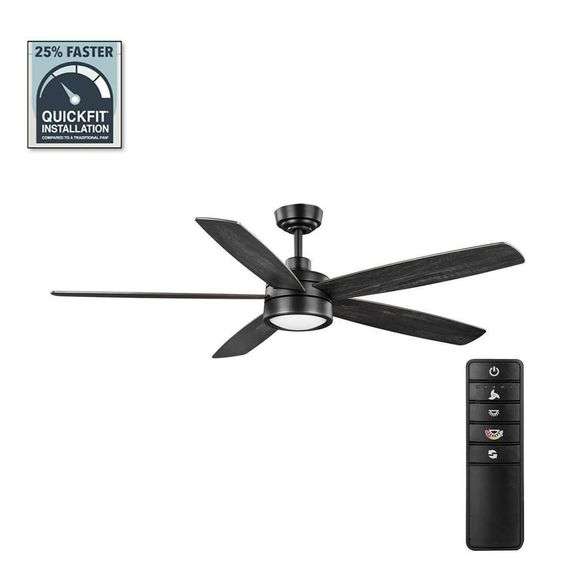 Driskol 60" Black Smart Ceiling Fan with Remote image