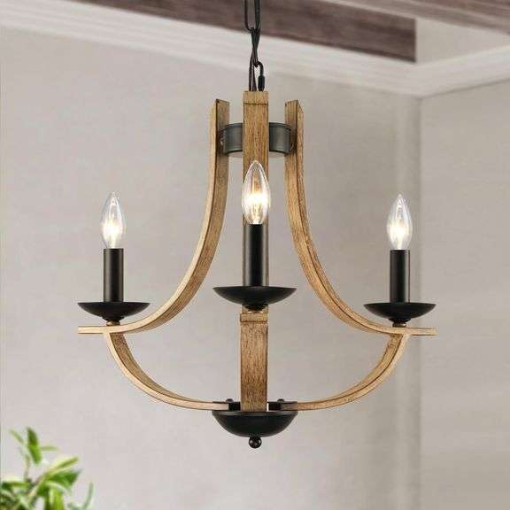 Farmhouse Chandelier: 3-Light, 19" Pendant Light image