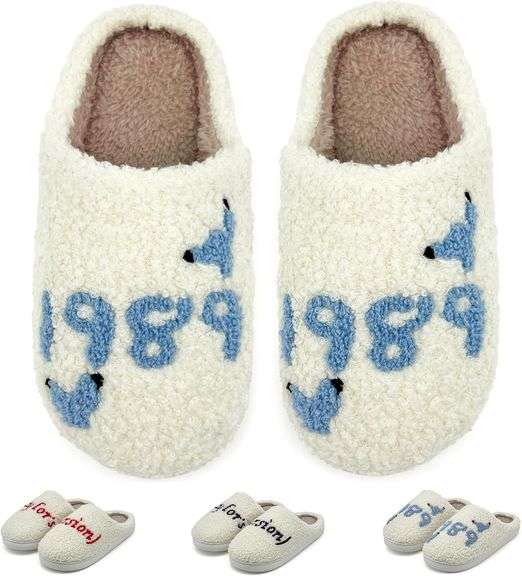Kids Taylor Slippers 1989 Blue Plush. Size 32-33 image