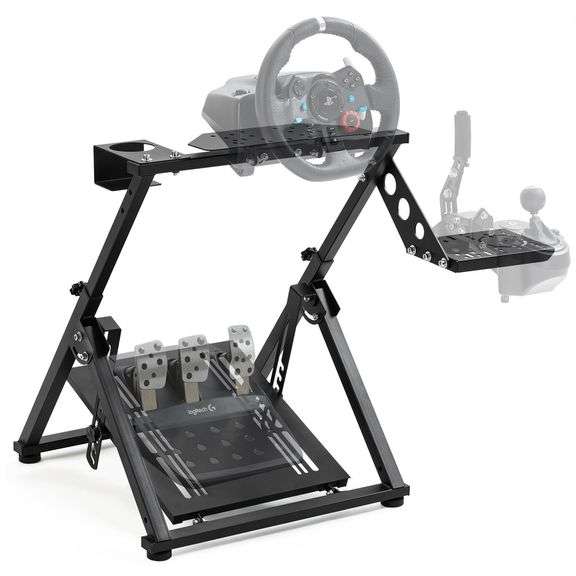 Gazzyt Foldable Racing Wheel Stand, Adjustable Sim image