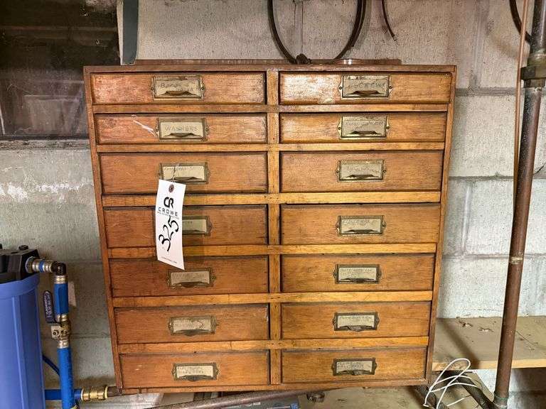 Wood Parts Bin with Contents image