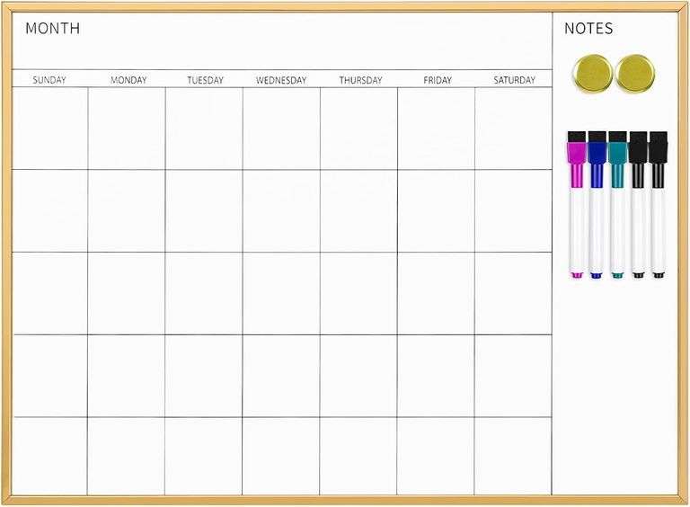 VUSIGN Magnetic Monthly Calendar Whiteboard 17x23 image