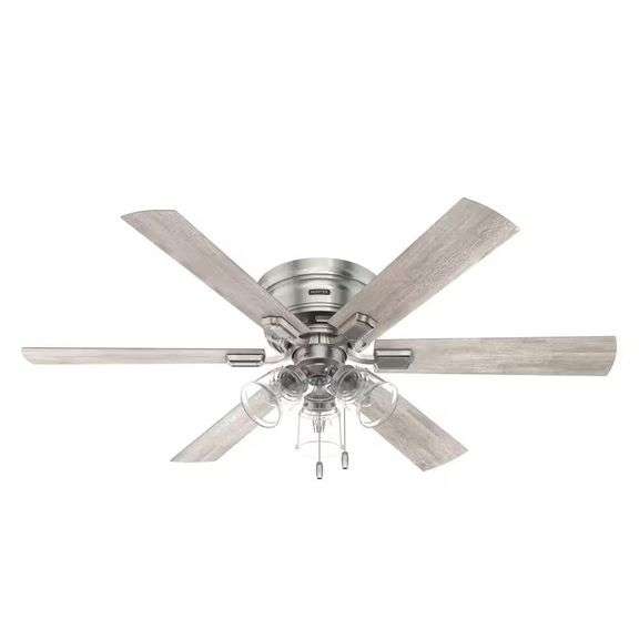 Alvarado 52" Brushed Nickel Ceiling Fan w/ Light image