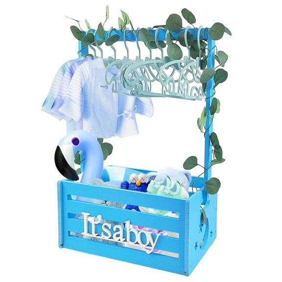 Wooden Baby Shower Crate Storage Hamper image
