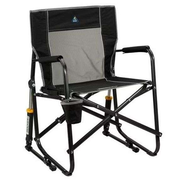 GCI Freestyle Rocker Foldable Camp Chair, Black image