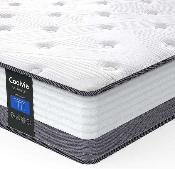 Coolvie Twin XL 10" Hybrid Mattress, Gel Foam image