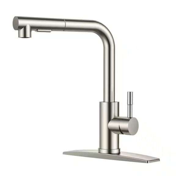Brushed Nickel Single-Handle Kitchen Faucet image