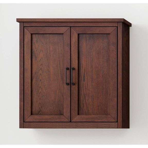 Alster 25 in. Brown 2-Door Bath Wall Cabinet image